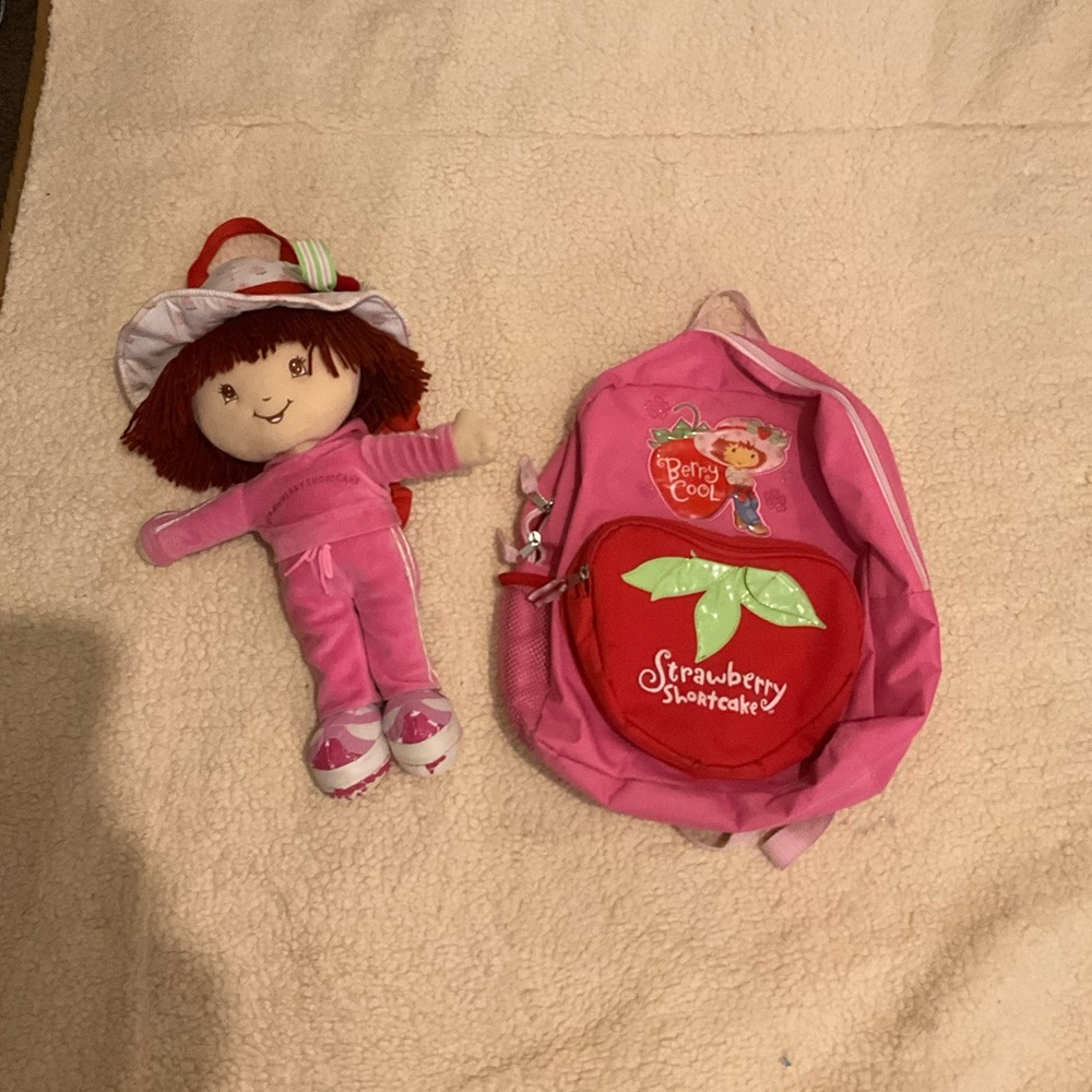 Vintage Strawberry Shortcake Backpack Set - Pink Delight